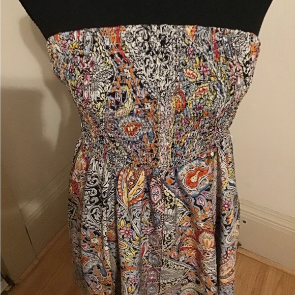 Pink and Blue Strapless Sundress for Cocktail Occasions - Picture 3 of 6